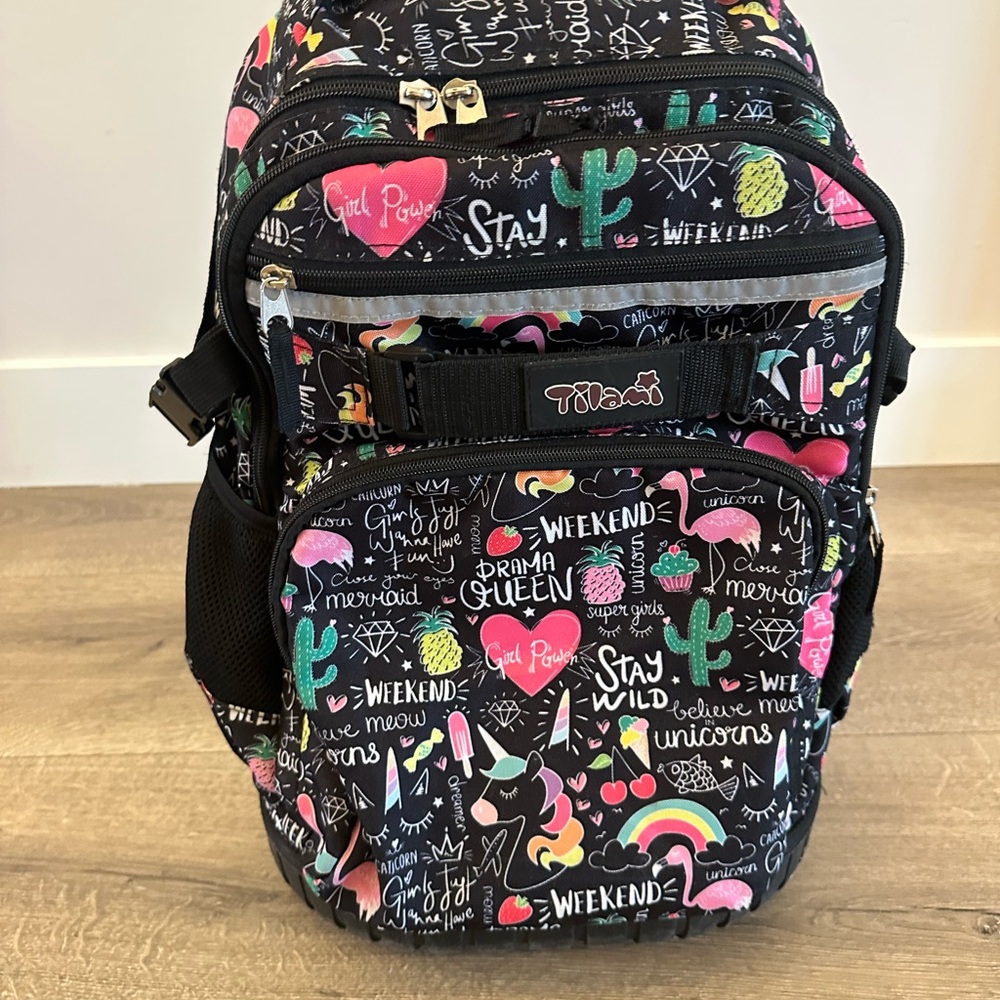 Girls Black Graffiti Girl Power Roller/Backpack